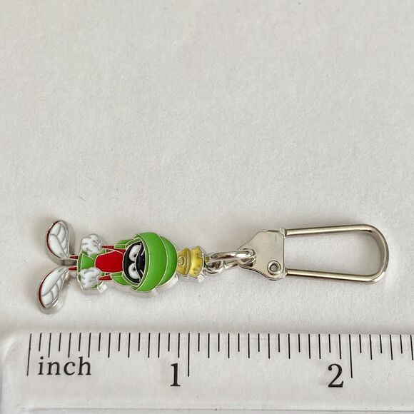 Vintage Marvin the Martian Zipper Pull Purse Bag Charm Warner Bros Looney Tunes - Picture 9 of 9